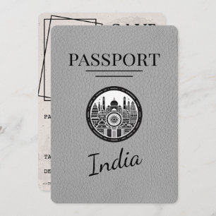 Grijs Indiaas paspoort Bewaar de datum Save The Date