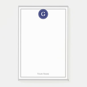 Grijs Ingelijste Ronde Marine 1I Monogram Post-it® Notes