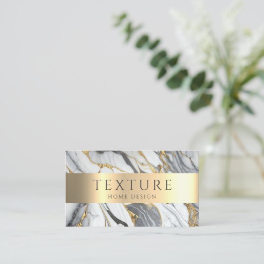 Grijs Inktpatroon Marmeren Textuur Steenpatroon Visitekaartje (Staand voorkant)