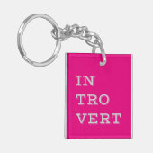 Grijs Introvert Acrylische Sleutelhanger (Voorkant Links)