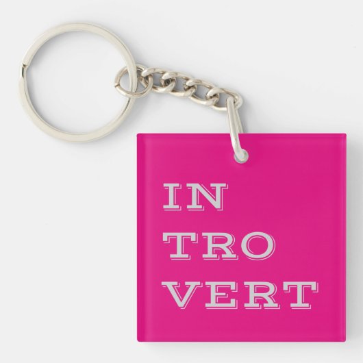 Grijs Introvert Acrylische Sleutelhanger (Voorkant)