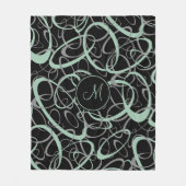 Grijs Jade grijs zwart mod retro loops patroon Fleece Deken (Voorkant)