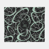 Grijs Jade grijs zwart mod retro loops patroon Fleece Deken (Voorkant (Horizontaal))