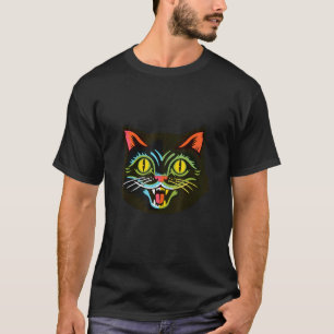 Grijs kattengezicht Grafische Katten Halloween T-shirt