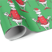 grijs kerstgroen patroon cadeaupapier (Rol Hoek)