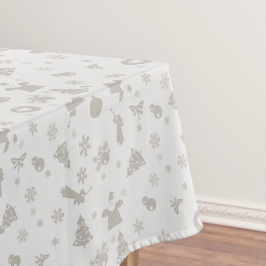 Grijs kerstpatroon op Light Silver Grey Tafelkleed (Voorbeeld)
