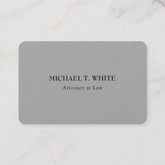 Grijs Klassiek Minimalistisch Professioneel Elegan Visitekaartje (Voorkant)
