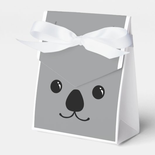 Grijs Koala Leuk Dier Gezicht Ontwerp Bedankdoosjes (Voorkant Zijde)