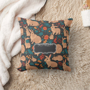 Grijs Konijnenmozaïek Kleurrijk Gepersonaliseerd P Kussen