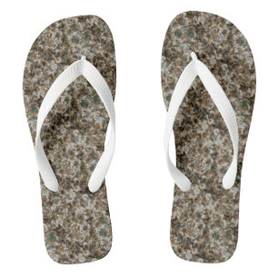 Grijs, koper en turquoise marmeren abstract teenslippers