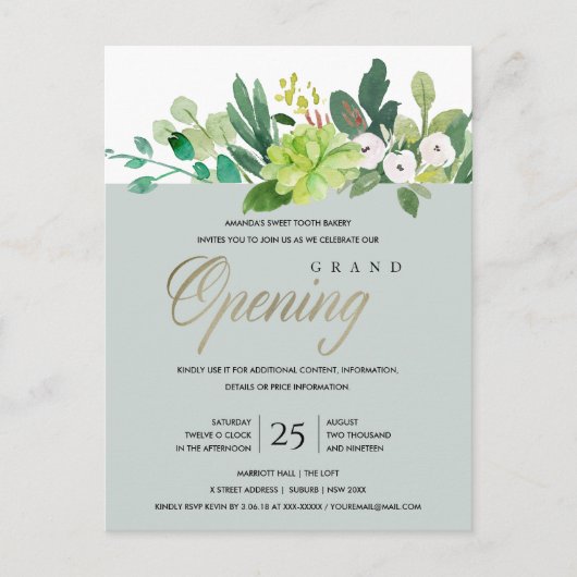 GRIJS KRAFT BLADERWERK LIJST GROTE OPENINGSCEREMON BRIEFKAART (Voorkant)