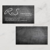 Grijs krijtbord Monogram Plain Professional Visitekaartje (Voorkant / Achterkant)