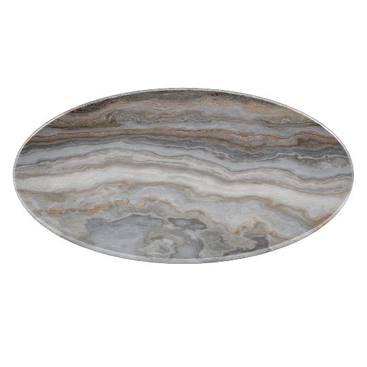 Grijs krullend marmer: gouden aderen snijplank (Hoek)