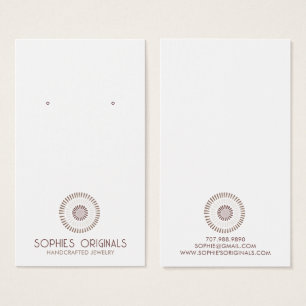  grijs lavendel geschilderde cirkel oorbel visitekaartje