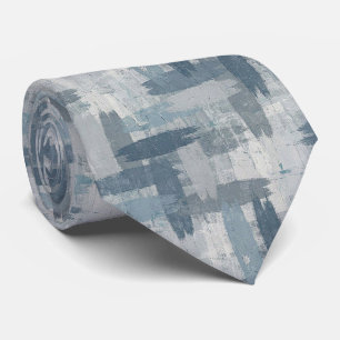 Grijs Leisteenblauw Abstracte Kwaststreken Oceankl Stropdas