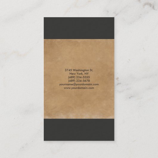 Grijs Lichtbruin Modern Plain Professional Stijlvo Visitekaartje (Achterkant)
