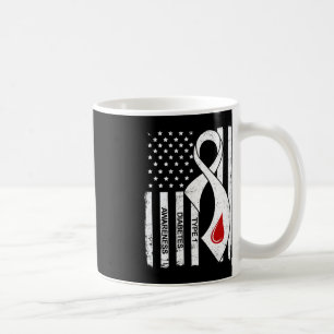 grijs lint-Amerikaanse vlag type 1 diabetes Koffiemok