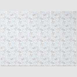 Grijs lint en blauwe stippen tissuepapier
