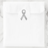 Grijs lint ronde sticker (Tas)