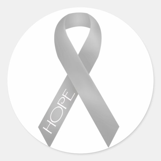 Grijs lint ronde sticker (Voorkant)