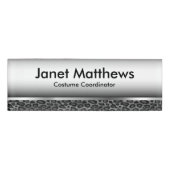 Grijs Luipaard en Zilver Metallic Naambadge (Voorkant)