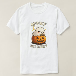 Grijs maar slaperig knuffel spook pompoen Hallowee T-shirt