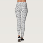 Grijs Mandala geometrisch patroon Leggings (Achterkant)