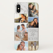 Grijs Marmer 7 Fotocollage - Liefdevol leven met j Case-Mate iPhone Case (Achterkant)