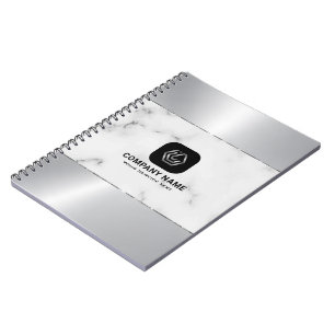 Grijs Marmer en Metallic Zilver Textuur Notitieboek