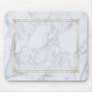 Grijs Marmeren Steen Goud  Lijst Muismat