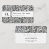 Grijs marmeren structuur monogram interieur design visitekaartje (Voorkant / Achterkant)