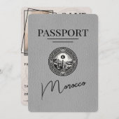 Grijs Marokko paspoort Bewaar de datum Save The Date (Voorkant / Achterkant)
