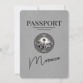 Grijs Marokko paspoort Bewaar de datum Save The Date (Voorkant)