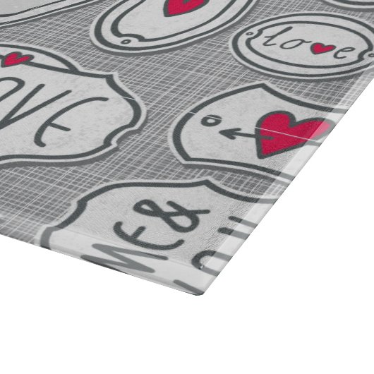 Grijs me en jij houdt van Pattern Snijplank (Hoek)