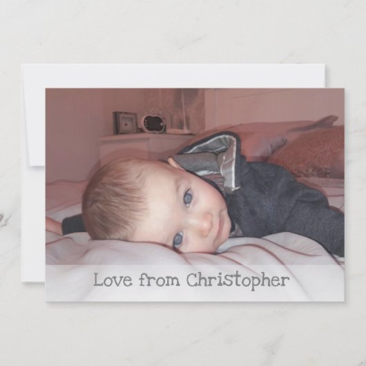 Grijs met foto en naam bedankkaart (Voorkant)