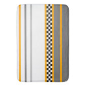 Grijs met moderne zwart-wit check badmat (Voorkant Verticaal)