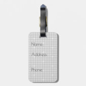 Grijs met Silver Accent Houndstooth Bagagelabel (Achterkant verticaal)