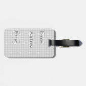 Grijs met Silver Accent Houndstooth Bagagelabel (Achterkant horizontaal)