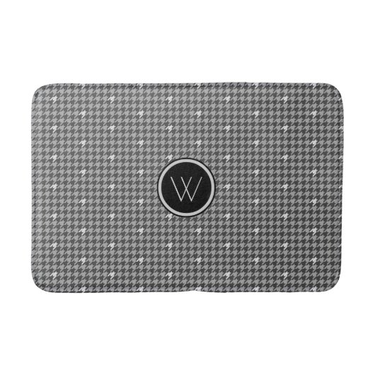 Grijs met Silver Accent Houndstooth Bath Mat (Voorkant)