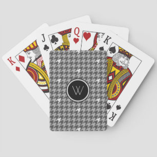 Grijs met Silver Accent Houndstooth-speelkaarten Pokerkaarten