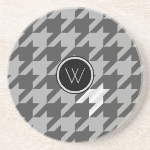 Grijs met Silver Houndstooth Sandstone Onderzetter