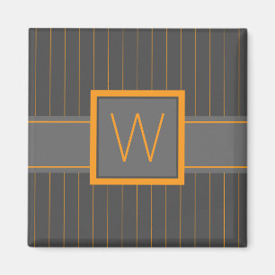 Grijs met Sinaasappel pinstripes Magnet Magneet