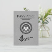 Grijs Mexico paspoort Bewaar de datum Save The Date (Staand voorkant)