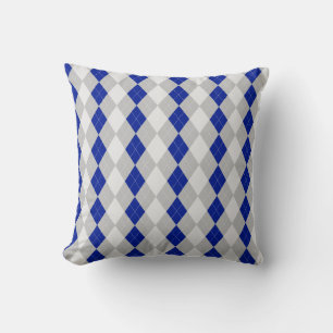 grijs & MIDNIGHT BLUE Diamonds ARGYLE Patroon Kussen