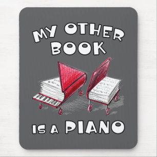 Grijs Mijn andere boek is een piano portret oriënt Muismat