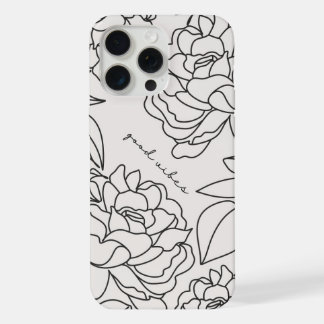 Grijs Minimal Floral Esthetische Telefoonhoesje iPhone 15 Pro Max Hoesje