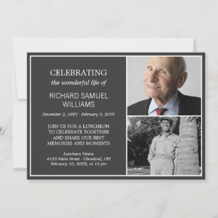 Grijs Minimale feestdag 2 Foto's Memorial Kaart