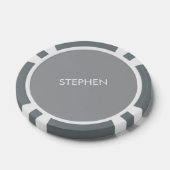 Grijs minimalistisch aangepaste naam poker chips (Enkel)