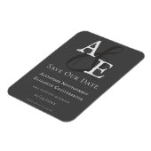 Grijs minimalistisch monogram magneet (Linkerzijde)