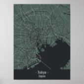 Grijs Minimalistisch Tokyo City Poster (Voorkant)